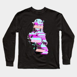 ダーリング Daringu #1 Zero Two Darling Franxx Glitch Edit Long Sleeve T-Shirt